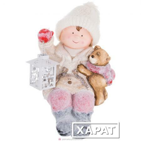 Фото Фигурка 29,5х24,5х37,5 см серия детишки в снегу без упаковки