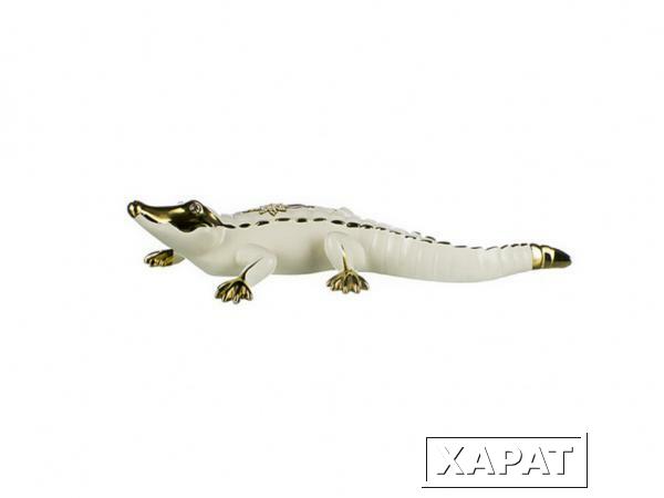 Фото Фигурка "крокодил" белый длина=28 см высота=6 см Hangzhou Jinding (98-1195)