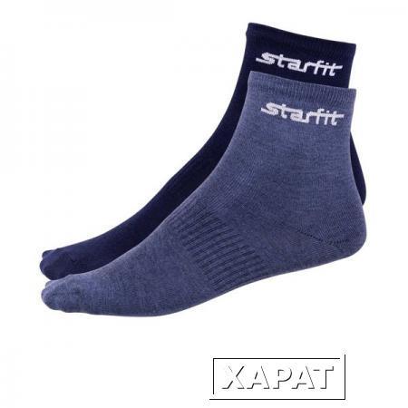 Фото Носки средние StarFit SW-206 р.39-42 2 пары серый меланж/черный