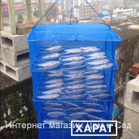 Фото Складная сетка сушилка с молнией подвесной дегидратор для сушки рыбы и овощей 45:45:65 см