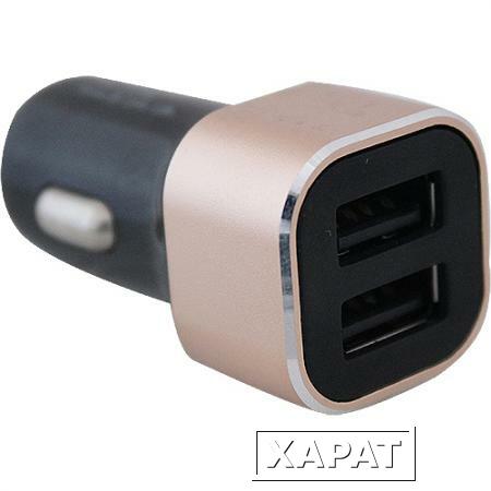 Фото AUTOSTANDART Прикуриватель - переходник 2 USB 12В/24В 2,4А золотой Autostandart