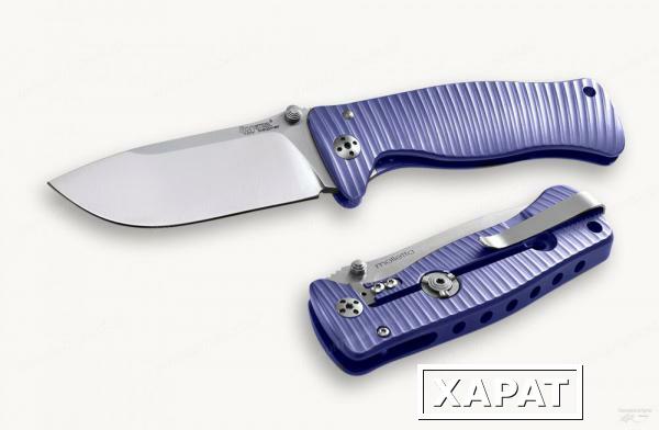 Фото Нож LionSteel серии SR-1 лезвие 94 мм, рукоять - титан в деревянной коробке Цвет Фиолетовый