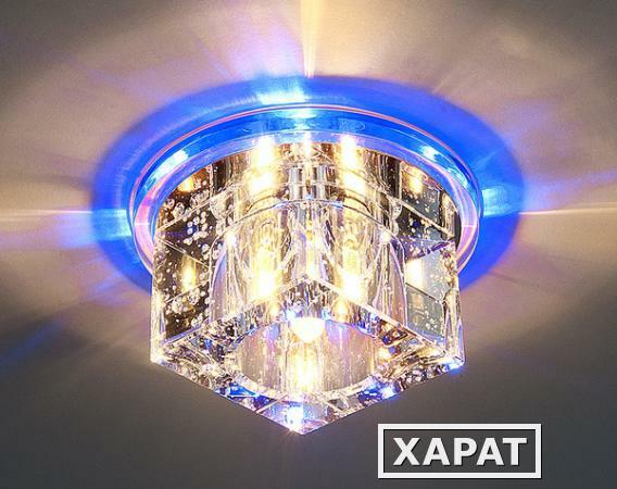 Фото Потолочный светильник точечный со светодиодной подсветкой в форме куба N4/S BL (синий); a030542 ELEKTROSTANDARD