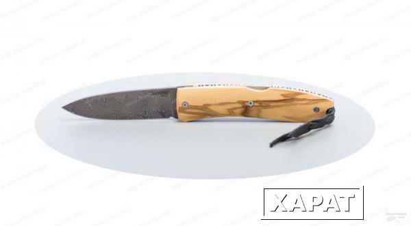 Фото Нож LionSteel серии Opera D2 с лезвием 74 мм из дамасской стали, в деревянной коробке