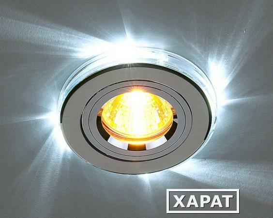 Фото Точечный светильник со светодиодной подсветкой. Оптовая продажа. 2060/2 SL/LED/WH (хром / белый); a031545 ELEKTROSTANDARD