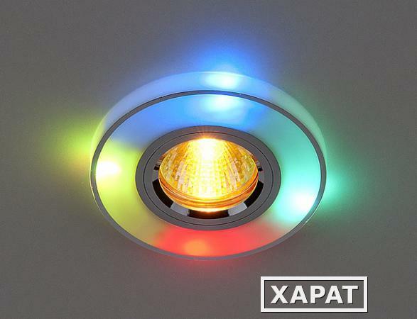 Фото Точечный светильник со встроенными светодиодами 2070/2 SL/7-MULTI/LED (хром / мультиколор); a031548 ELEKTROSTANDARD