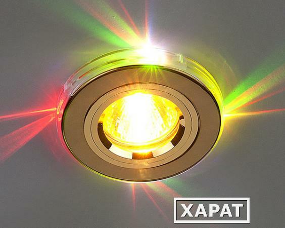 Фото Встраиваемый потолочный светильник со светодиодами 2060/2 GD/7-LED (золото / мультиколор); a030525 ELEKTROSTANDARD
