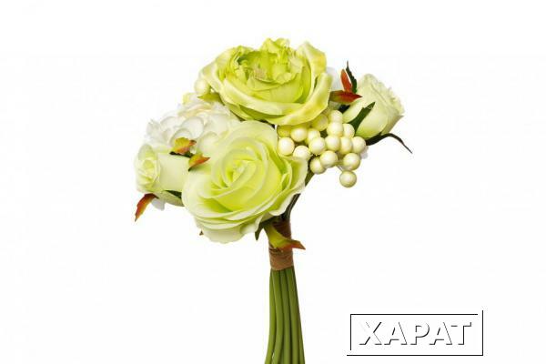 Фото Букет розы-пионы бело-зеленый 30см (24) (TT-00000030)