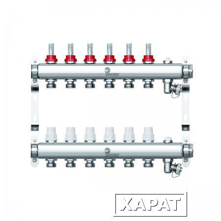 Фото Коллектор в сборе с расходомерами на 6 выходов Wester нержавейка