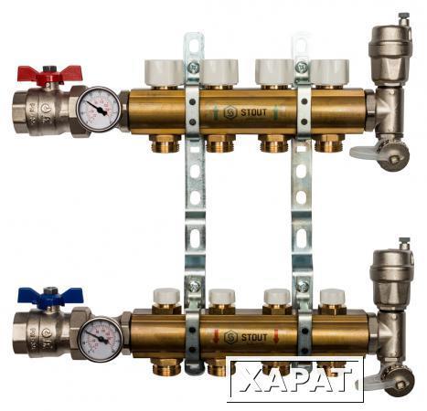 Фото Коллектор Stout из латуни без расходомеров 4 выхода