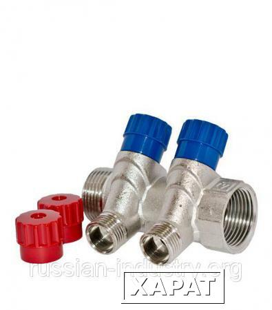 Фото Коллектор 1" внутр(г)х2 отвода 1/2" нар(ш)х1" нар(ш) регулируемый Valtec