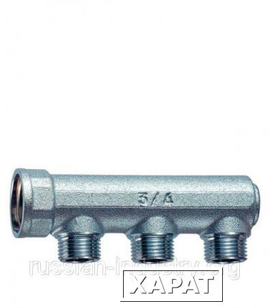 Фото Коллектор 3/4" внутр(г)х3 отвода 1/2"нар(ш)х3/4" нар(ш) Valtec