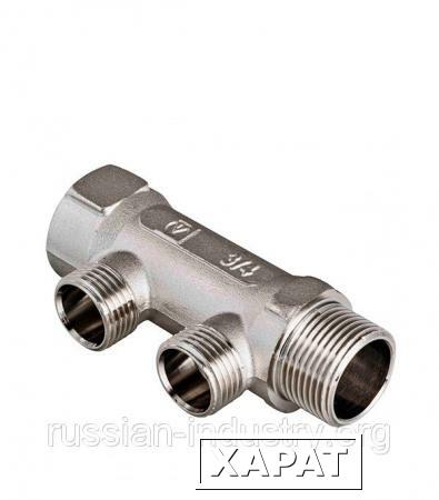 Фото Коллектор 3/4" внутр(г)х2 отвода 1/2"нар(ш)х3/4"нар(ш) Valtec