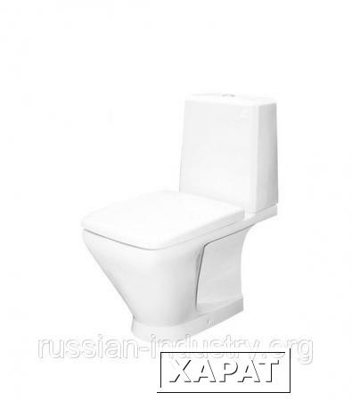 Фото Унитаз-компакт KERAMIN Милан с горизонтальным выпуском безободковый с сиденьем дюропласт микролифт