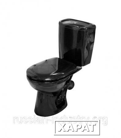 Фото Унитаз-компакт KERAMIN Омега с косым выпуском с сиденьем дюропласт черный