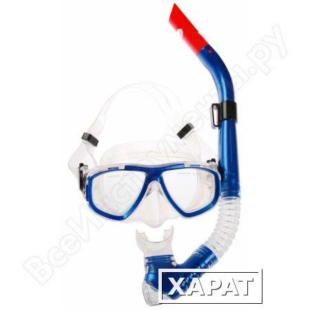 Фото Комплект для плавания: маска + трубка WAVE синий MS-1359S40