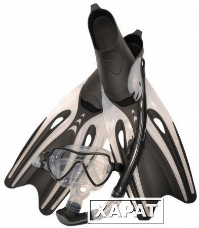 Фото Набор маска,трубка,ласты WAVE MSF-1390S65F69 силикон,черный (53045)