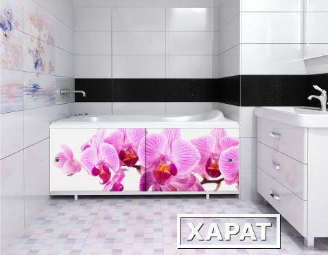 Фото Экран под ванну АРТ дикая орхидея 1480мм код 003007