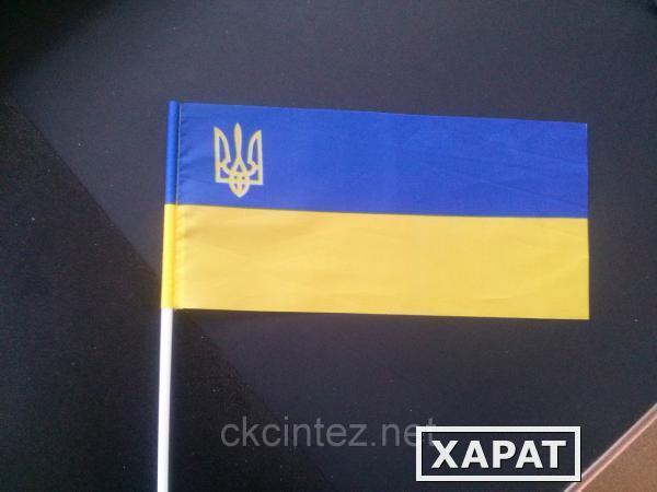 Фото Флажок Украины на палочке (12*24 см)