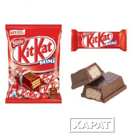 Фото Шоколадные батончики KIT KAT с молочным шоколадом и хрустящей вафлей