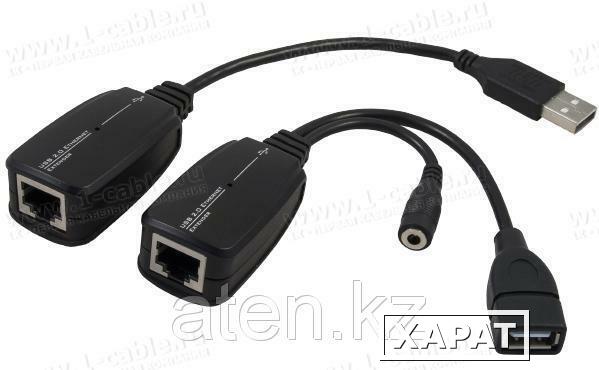 Фото HIT-USB2.0-60 Компактный удлинитель высокоскоростных линий USB 2.0 по витой паре (Cat5E/Cat6) на 60 м