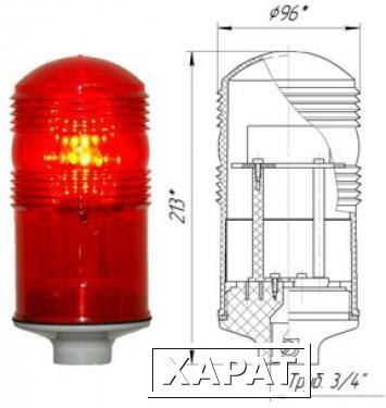 Фото Светильник (LED) «Заград. огонь» 220В 48LED 12000 mcd