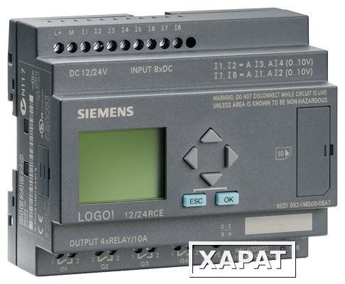 Фото Логический модуль SIEMENS LOGO Ethernet 12/24RCE DC12/24V 6ED1 052-1MD00-OBA7