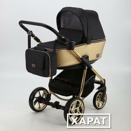 Фото Коляска 3 в 1 BeBe-mobile Gusto Special Edition эко-кожа золотая/черный с золотой рамой