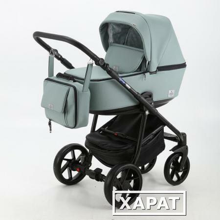 Фото Коляска 3 в 1 BeBe-mobile Gusto Deluxe эко-кожа серо-зеленый