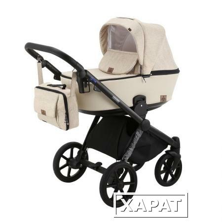 Фото Коляска 2 в 1 BeBe-mobile Cezaro кожа светло-бежевая/золотой беж