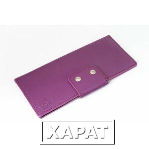 Фото Бумажник из натуральной фиолетовой кожи
