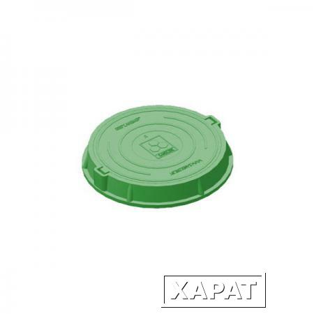 Фото Люк легкий А30 (30 кН) зеленый (Установить конусный переходник на верхнее железобетонное кольцо и накрыть его люком.)