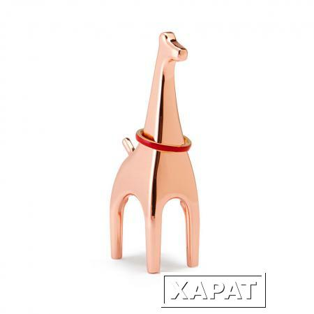 Фото Подставка для колец anigram жираф медь (51446)