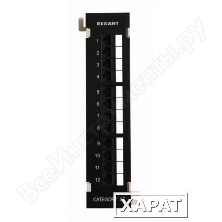 Фото Патч-Панель 10" 12 гнёзд RJ-45 Cаt.5e 110 IDC монтаж на стенку REXANT 04-0020