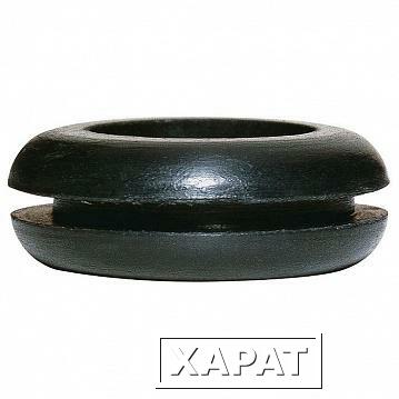 Фото Резиновое кольцо PVC - чёрное - для кабеля диаметром максимум 17 мм? - диаметр отверстия 22 мм | код. L098096 | Legrand