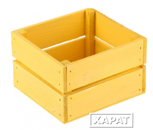 Фото Ящики деревянные желтые 11 х 12 х 9 см Изготовлен из массива сосны