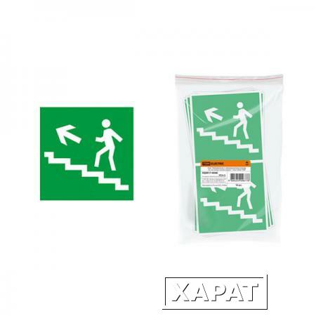 Фото Знак "Направление к эвакуационному выходу (по лестнице налево вверх)" 150х150мм TDM