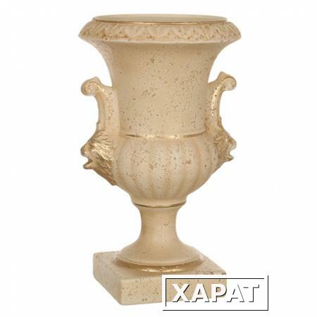 Фото Кубок со львами "романо" старинный персиковый высота=37 см. Loucicentro Ceramica (742-153)