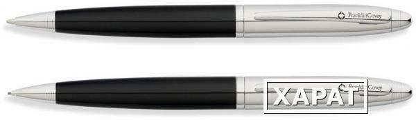 Фото Набор FranklinCovey Lexington: шариковая ручка и карандаш 0.9мм. Цвет - черный + хромовый. (47923)