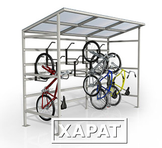 Фото Гараж для вертикального хранения велосипедов Ракета(10 мест)