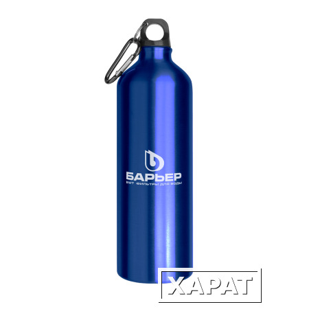 Фото Бутылка для воды с карабином (синяя)