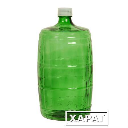 Фото Бутыль 10 литров зеленое стекло.