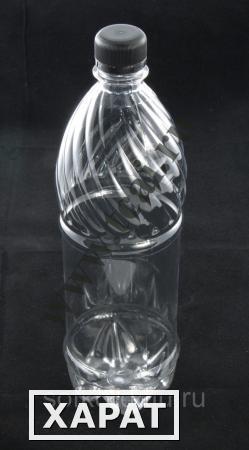 Фото Бутылка пластиковая ПЭТ- 1,0 л прозрачная горло д-28мм (60 штук) с крышкой