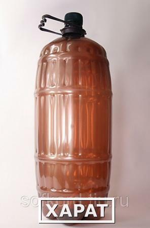 Фото Бутылка пластиковая ПЭТ- 3,0 л темная горло д-28 мм (25 штук) с крышкой и ручкой