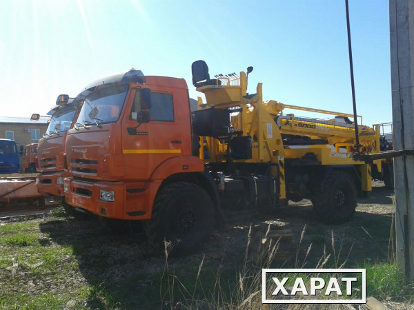 Фото Автомобиль КАМАЗ-43502-3036-46 с бурильно-крановой машиной Soosan SCA5000 + бур 450мм. (верхнее управление)