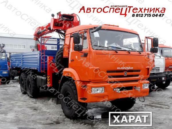 Фото КамАЗ-43118 (бортовой) с манипулятором Kanglim KS2056H (с буровой навеской)