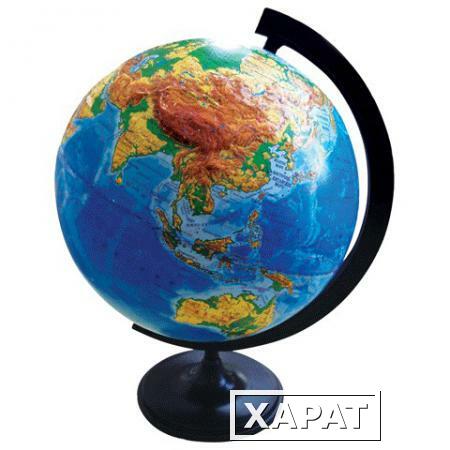 Фото Глобус физический, диаметр 320 мм, рельефный (Россия)