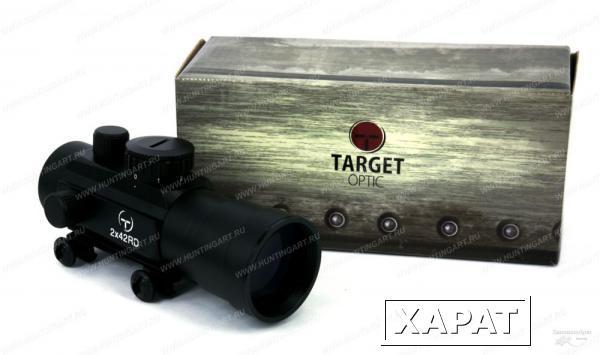 Фото Коллиматор Target Optic 2x42 закрытого типа на Weaver, подсветка точка