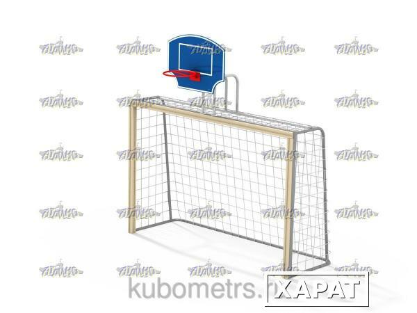 Фото Гандбольные ворота с баскетбольным щитом без сетки