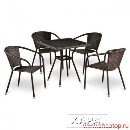 Фото Комплект плетеной мебели T283BNT-W2390/Y-137C-W51 Brown 4Pcs